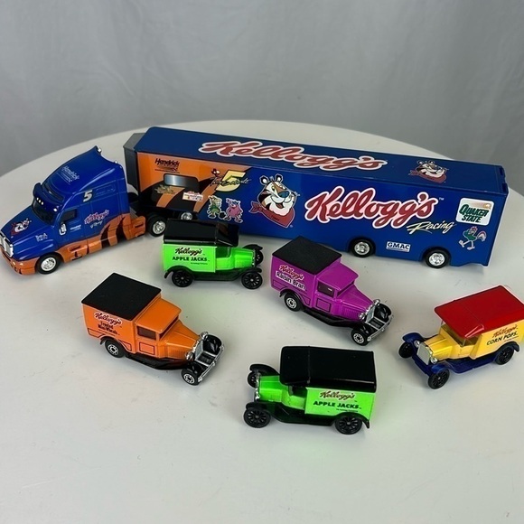 Vtg Cars&Kellogg's Racing Quaker State #5 Semi Tractor Trailer Race Car …